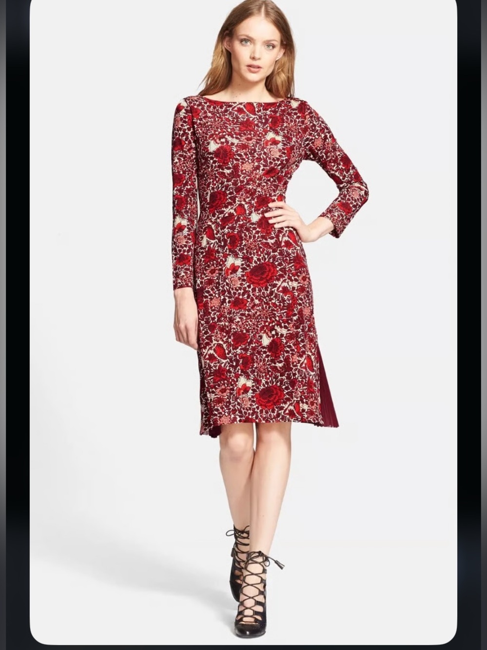 Nwt Tory Burch Ria Butterfly Floral Print Pleated Dress $450 party Summer formal